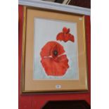 Kenshin Salen
Two Poppies
signed dated 1988, watercolour, blind stamp, 45cm x 34cm