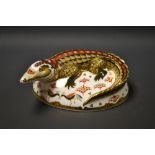 A Royal Crown Derby paperweight, Crocodile, gold signature edition for The Guild of Specialist