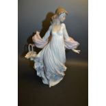 A Lladro figure of a girl with flower basket