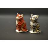 A Royal Crown Derby paperweight, Seated Ginger Kitten, limited edition, 550/1500, gold stopper,