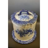 A large Carlton Ware cover and stand, decorated in underglaze blue with flowers and picked out in