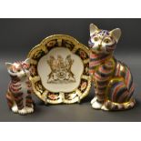 A Royal Crown Derby paperweight, seated cat, printed marks; another, kitten, printed marks