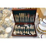 A Smith and Sparrow and Thomas Ward matched Kings pattern silver plated canteen, cased