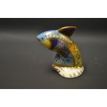 A Royal Crown Derby paperweight, Guppy Fish, limited edition, 412/2500, gold stopper, boxed with