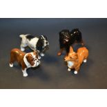 A Beswick model Rottweiler others, Spaniel, Bulldog, Corgi, printed marks (4)