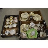 Ceramics- an Art Deco part dinner service; Staffordshire part tea sets; Beswick salad; tea knives;