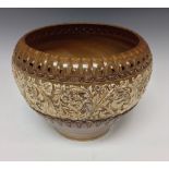 A Doulton Lambeth Marqueterie ware jardiniere,