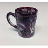 A Sowerby pressed glass purple malachite tankard, Sowerby trademark, registration number 84747,