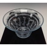 A large Orrefors glass bowl, designed by Edward Hald, signed, 25cm diam, c.