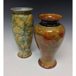 A Royal Doulton Natural Foliage inverted baluster vase, designed by Christine Abbot,