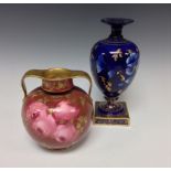 A Doulton Burslem two-handled compressed vase,