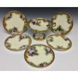 A part Royal Doulton dessert service, painted by F.E.