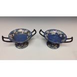 A pair of Royal Doulton two-handled comports, of Grecian form,