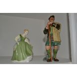 A Royal Doulton figure, The Laird, HN 2361, green printed marks; another, Fair Maiden,