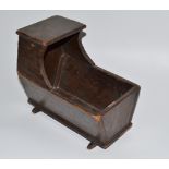 Miniature Furniture - an early 20th century stained pine cradle, 19cm high, 21.