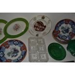 Ceramics and Glass - a Wedgwood majolica green leaf dessert plate, 21cm diam, impressed marks,