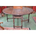 A late 17th century oak gateleg dining table, c.