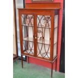 An Edwardian mahogany inlaid display cabinet square tapered legs c.