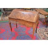 A kingwood  bureau, crossbanding and floral inlaid throughout,