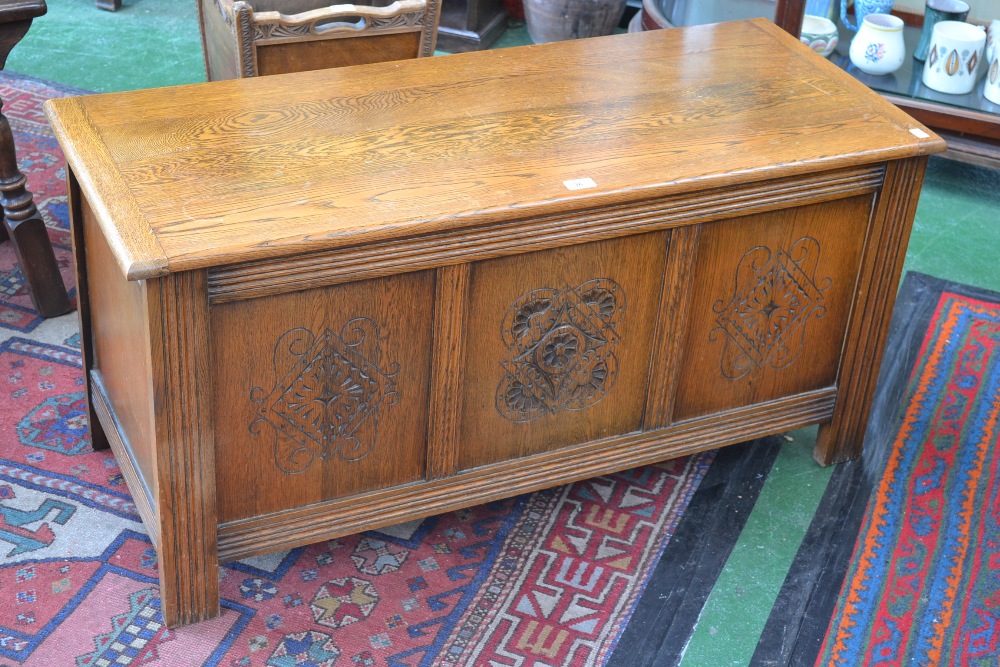 A mid 20th century oak blanket chest,