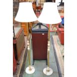 Two onyx and metalwork standard lamps and a trouser press **FOR SPARES REPAIRS ONLY***