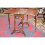 A Victorian mahogany Sutherland table, galleried undertier, turned supports,