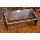 A Sheraton Revival satinwood crossbanded mahogany book trough, c.