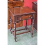 Edwardian oak side table,