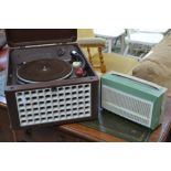 A Deccalian portable record player, Model T, Reg 329445, c.