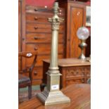 Brass Corinthian column table lamp