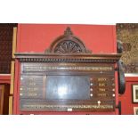 A Victorian mahogany snooker score board by Burroughs and Watts,