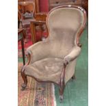 A Victorian mahogany spoon back chair c.