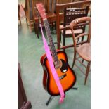 A Chantry six string acoustic guitar, model 3369, sunburst body,