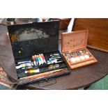 19th century Windsor & Newton artist box and wooden artist box