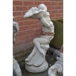 A moulded garden statue, of a seated girl,