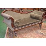 A Victorian mahogany double ended chaise c.