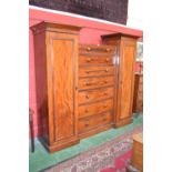 A Victorian mahogany wardrobe, seven graduated drawers to centre, c.