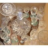 Glassware - a Waterford crystal sugar sifter, decanter and glasses, Royal Doulton, Tutbury,