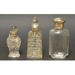 Scent bottles with silver mounts (3)