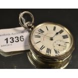 A silver threef inger bridge compensated balance pocket watch, London,