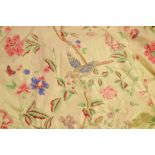 Textiles - a pair of Laura Ashley glazed cotton curtains printed with fanciful birds amongst