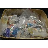 Jewellery making supplies- packets of glass beads, paste 'jewels', etc.