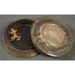 A Victorian moulded circular snuff box,