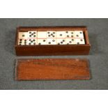 A set of miniature French prisoner of war dominoes