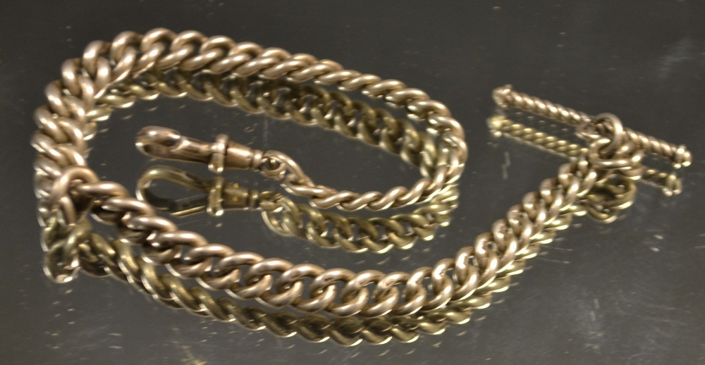 A silver graduated link Albert chain