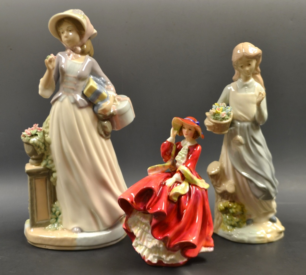 A Royal Doulton figure, Top O' The Hill, red dress,