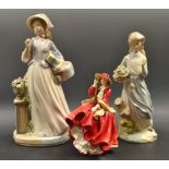 A Royal Doulton figure, Top O' The Hill, red dress,