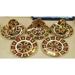 A set of three Royal Crown Derby 1128 imari trios, first quality, printed marks,