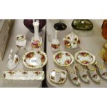 Ceramics - Royal Albert Old Country Roses vase, candlestick, a pair of shoes, another similar,