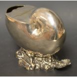 A silver plated spoon warmer as a cornucopia shell (online valuation)